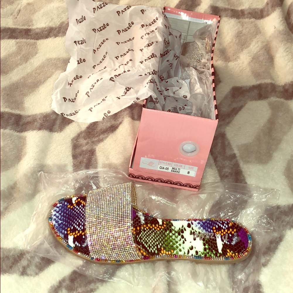Brand New Multi Rhinestone Colored Snake Sliders